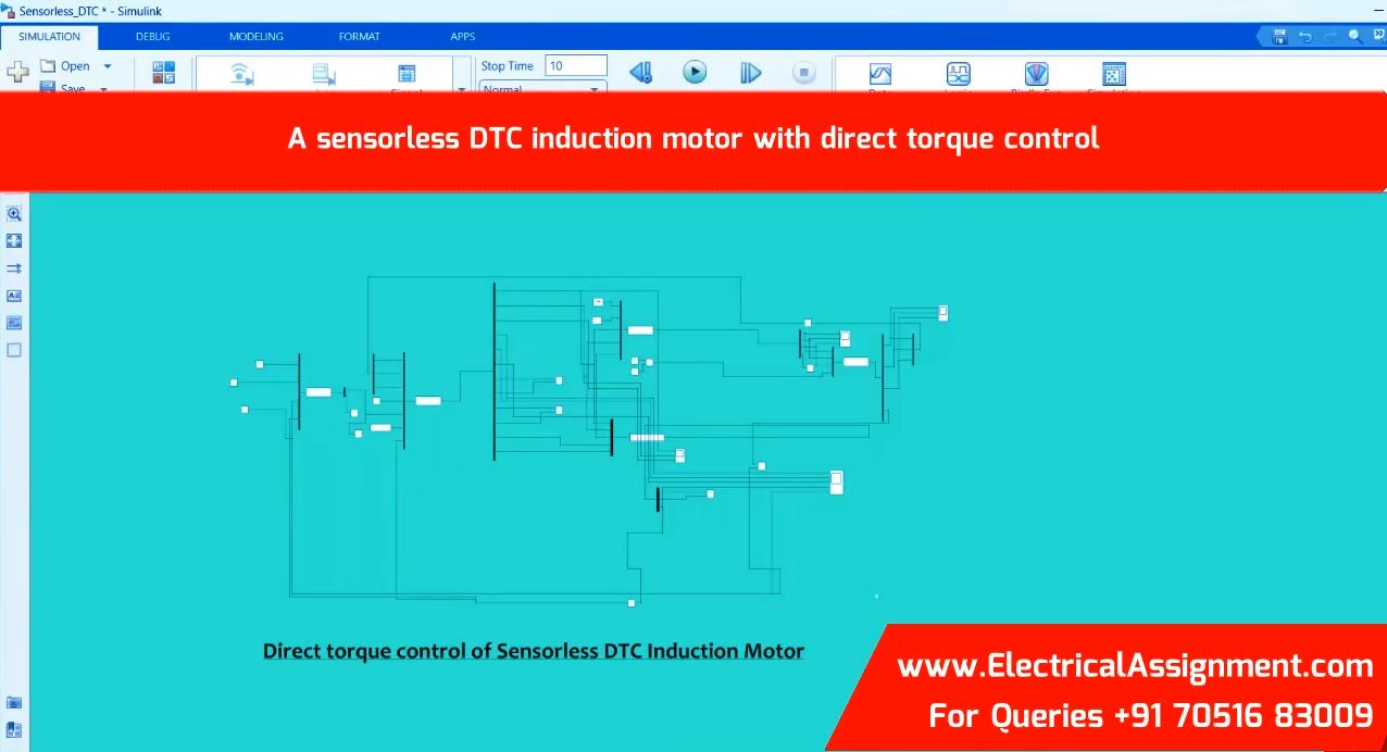 PMSM Direct Torque Control (DTC) Using 6-Sector Switching MATLAB Simulink screenshot 7